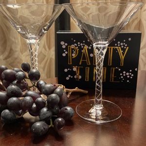 Twisted Crystal martini glasses